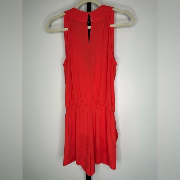 BCBGMaxazria Women’s Halter Romper Tangier Orange – Elastic Waist with Pockets - Picture 4 of 8